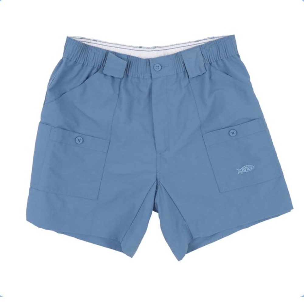 NWT Men’s Aftco Original Fishing Shorts-size 34, 6 inch inseam, Air Force blue